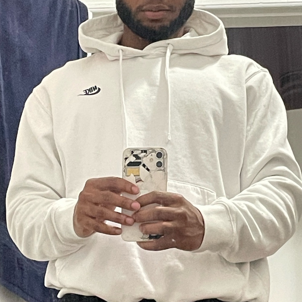 Nike White Sweatshirt Classic Pullover Hoodie